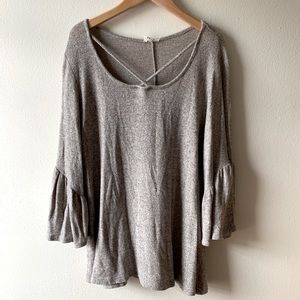 Caution to the Wind Bell Sleeve Knit Sweater